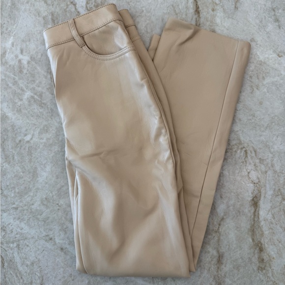 ARITZIA Wilfred Beige Leather Pants - Picture 1 of 1